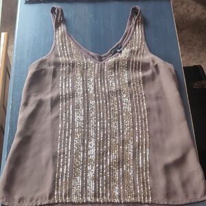Dynamite Brown and Gold Sequin Camisole